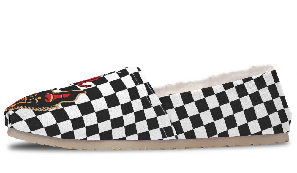 Vampire Bat Checkered Winter Casual Shoes Daily Comfort
