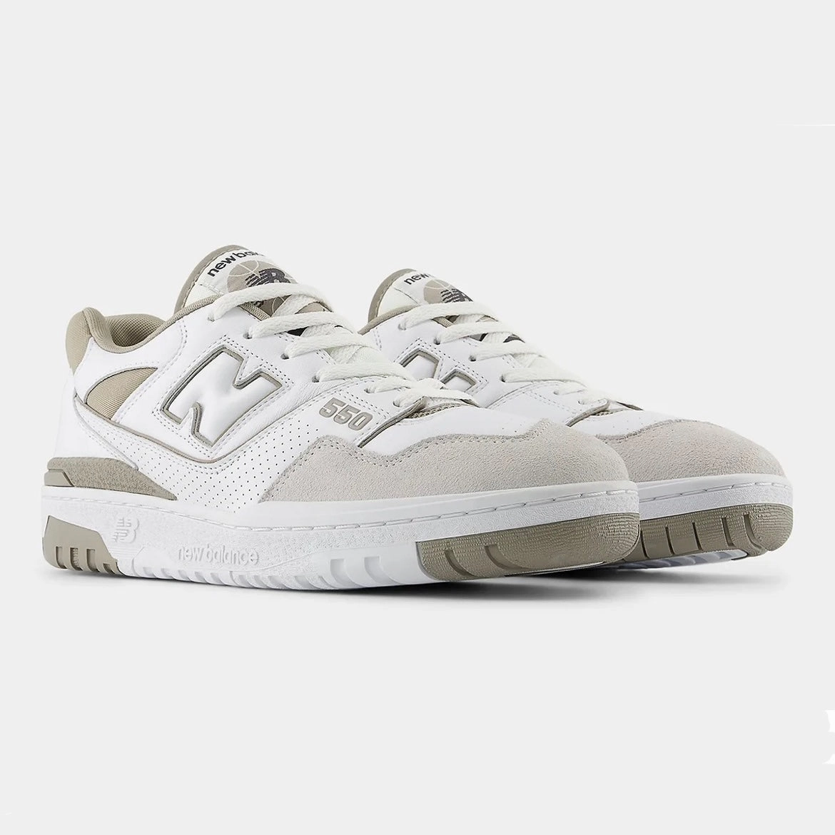 550 - White with Arid Stone breathable running shoes Lightweight Cushion