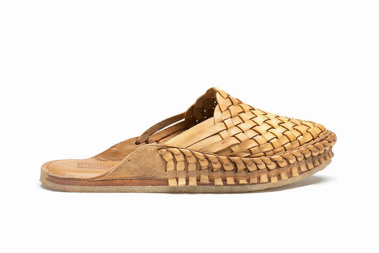 Lightweight Slip-Ons Durable Build Woven Slide in Honey   No Stripes