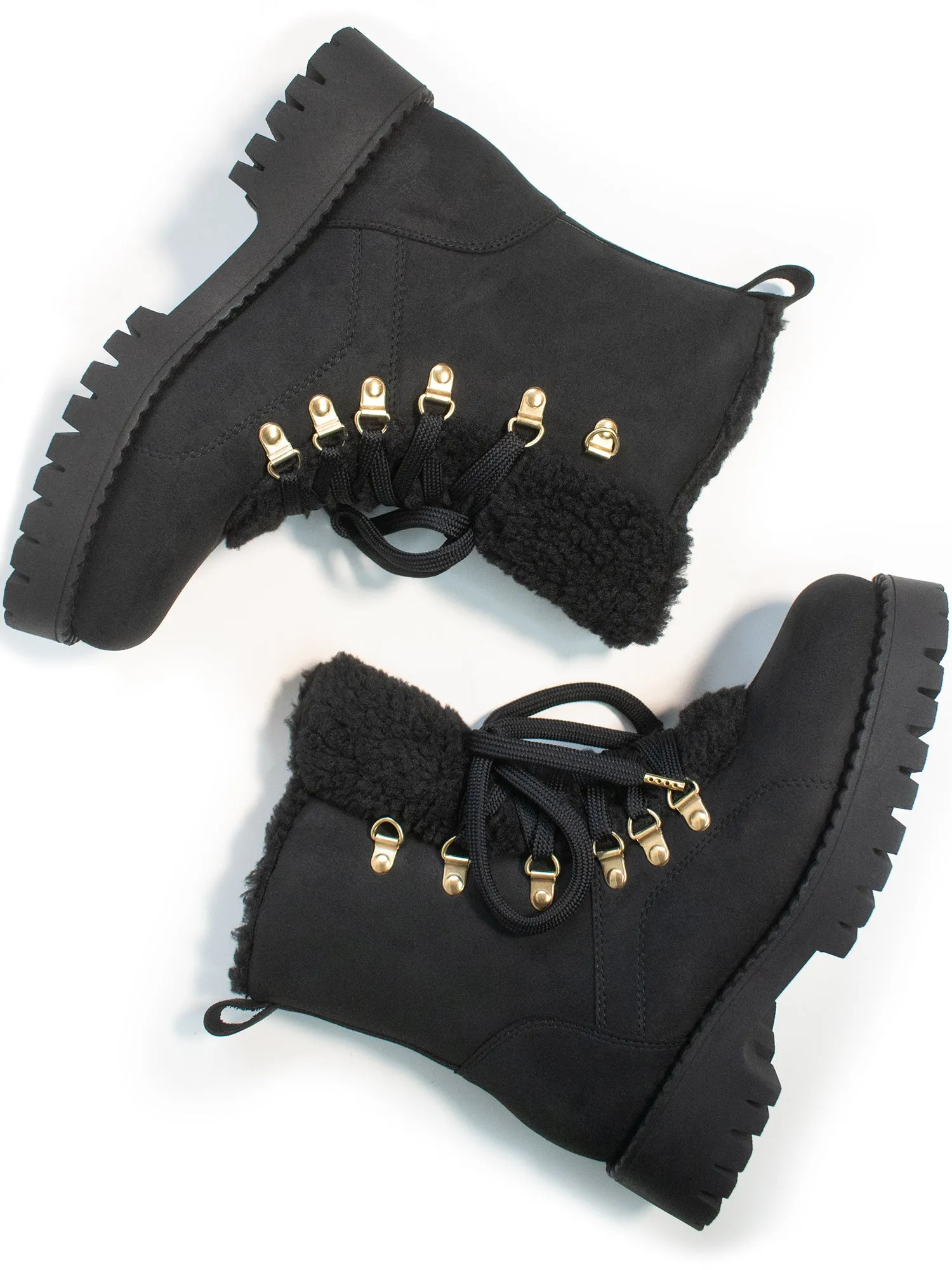 Recycled Vegan Shearling Boots AnkleSupport Clean Form