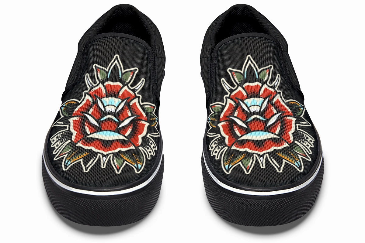 Gift Easy Spanish Bold Traditional Rose Slip On Shoes