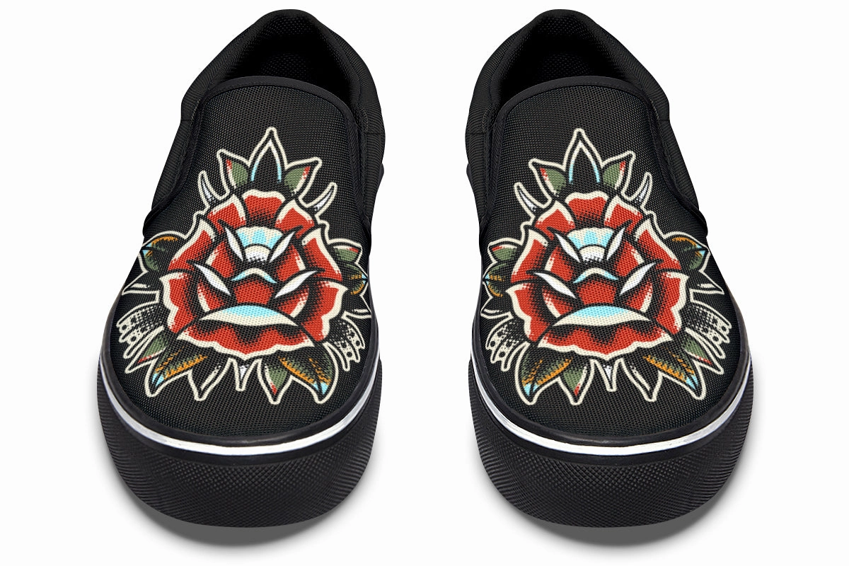 Gift Easy Spanish Bold Traditional Rose Slip On Shoes