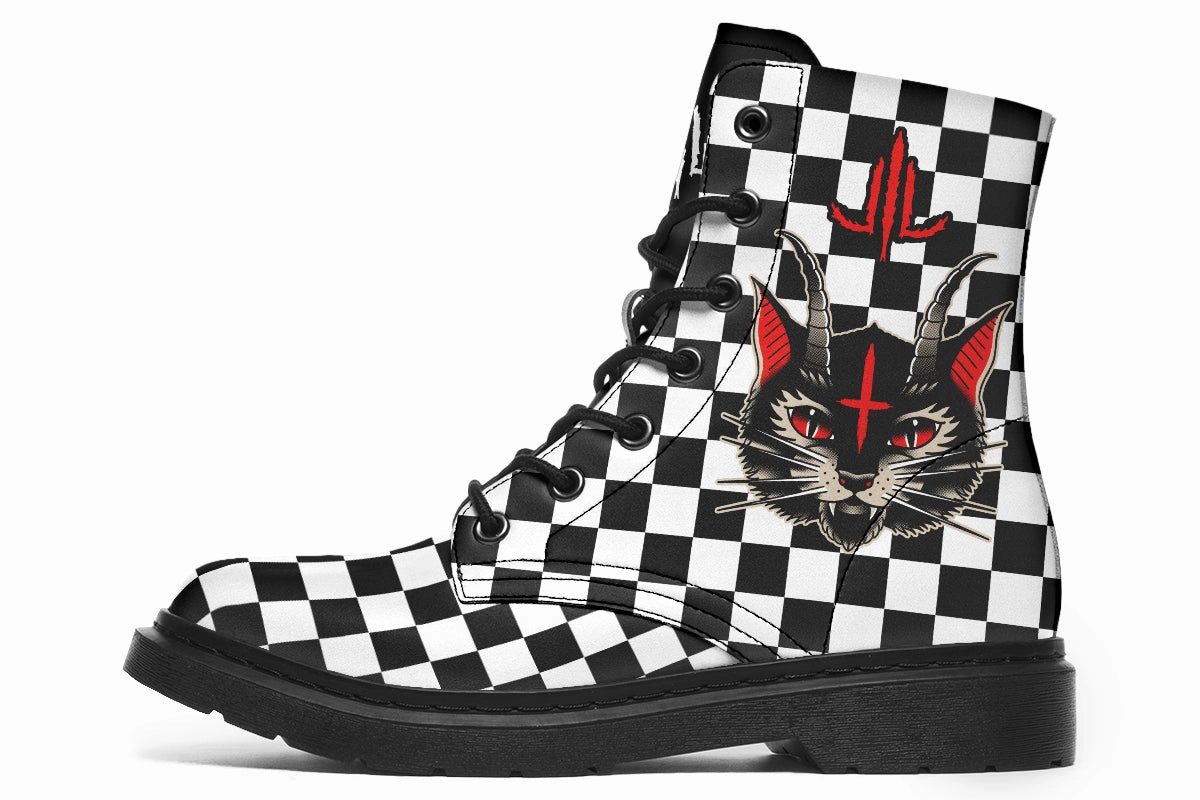 Cat Demon Checkered Boots Morning Walk Top Rated