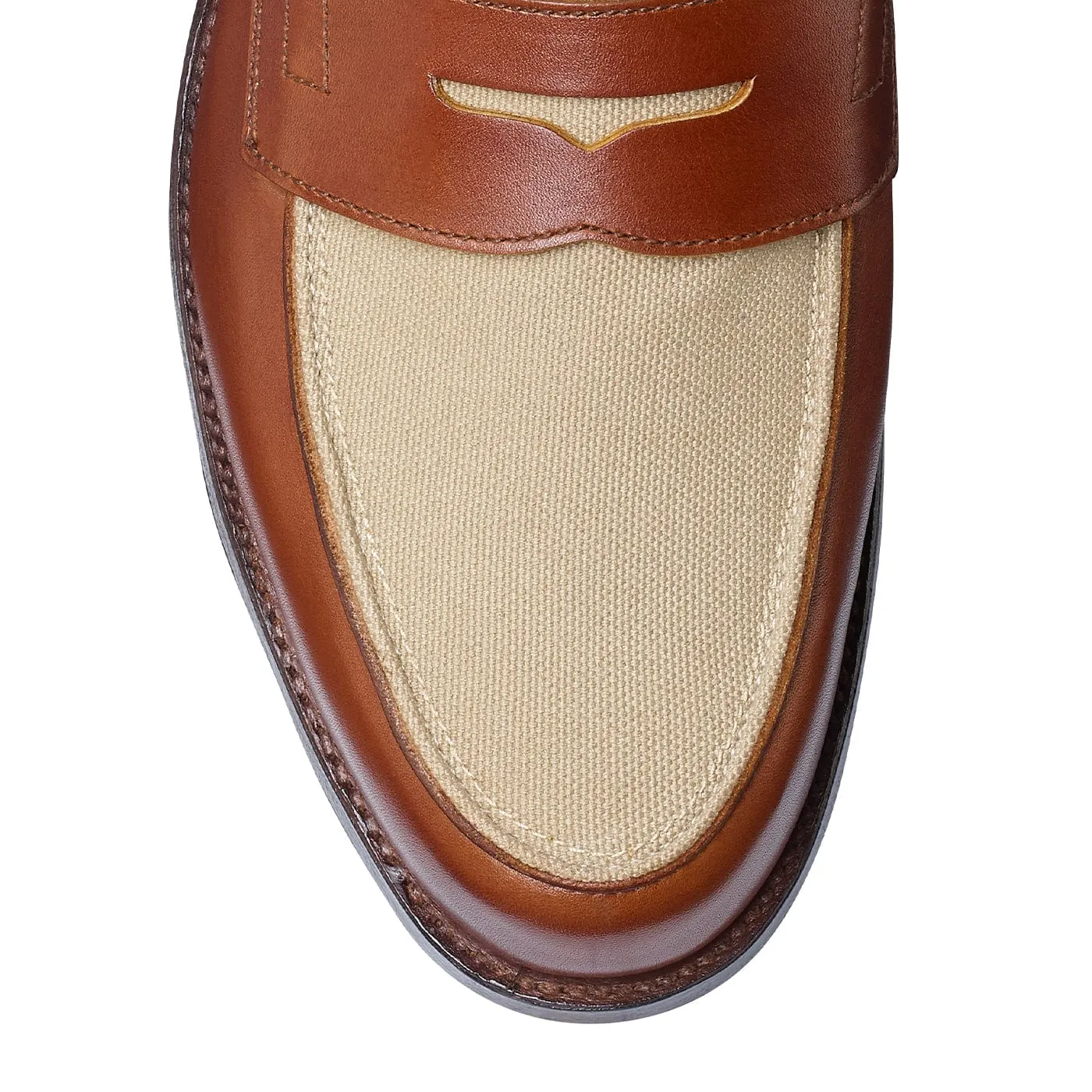 fine cut Richmond 2 Tan Burnished Calf & Stone Canvas