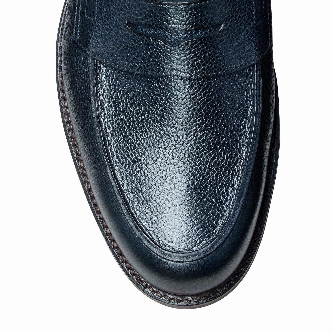 Stylish Appearance Calfskin Upper Richmond 2 Navy Pebble Grain