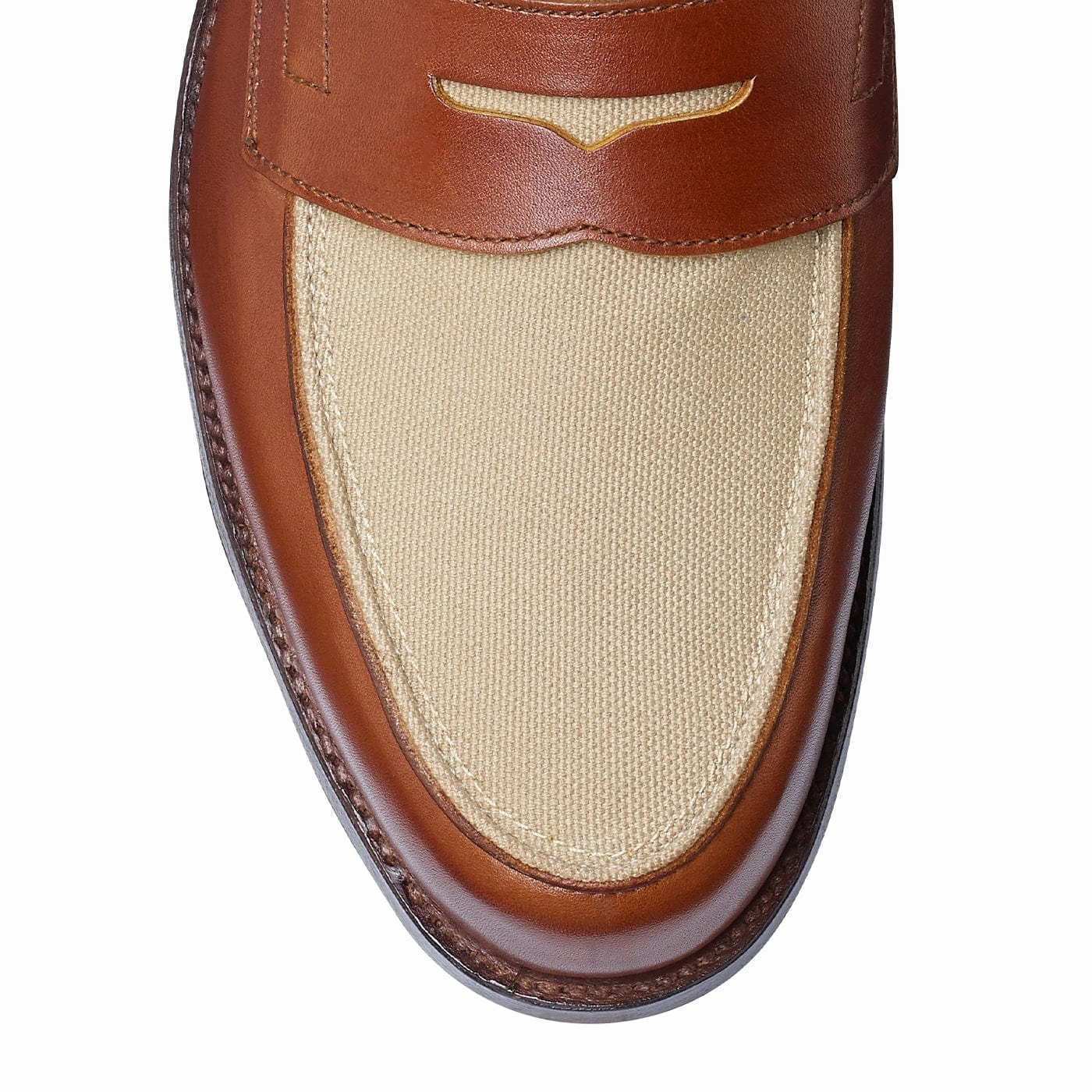 fine cut Richmond 2 Tan Burnished Calf & Stone Canvas