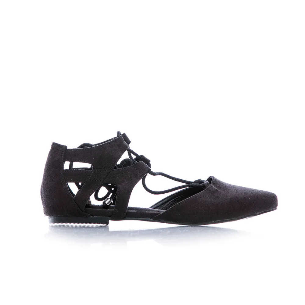 ground contact Balanced Fit Rosalina - Pointed Closed Toe Flat Dance Sandals (Street Sole)