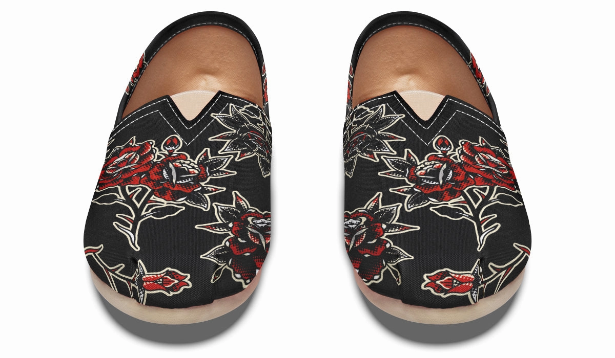 Rose Pattern Casual Shoes Quality Mom Fit