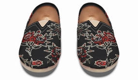 Fur Trim Rose Pattern Casual Shoes