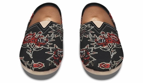 Fur Trim Rose Pattern Casual Shoes