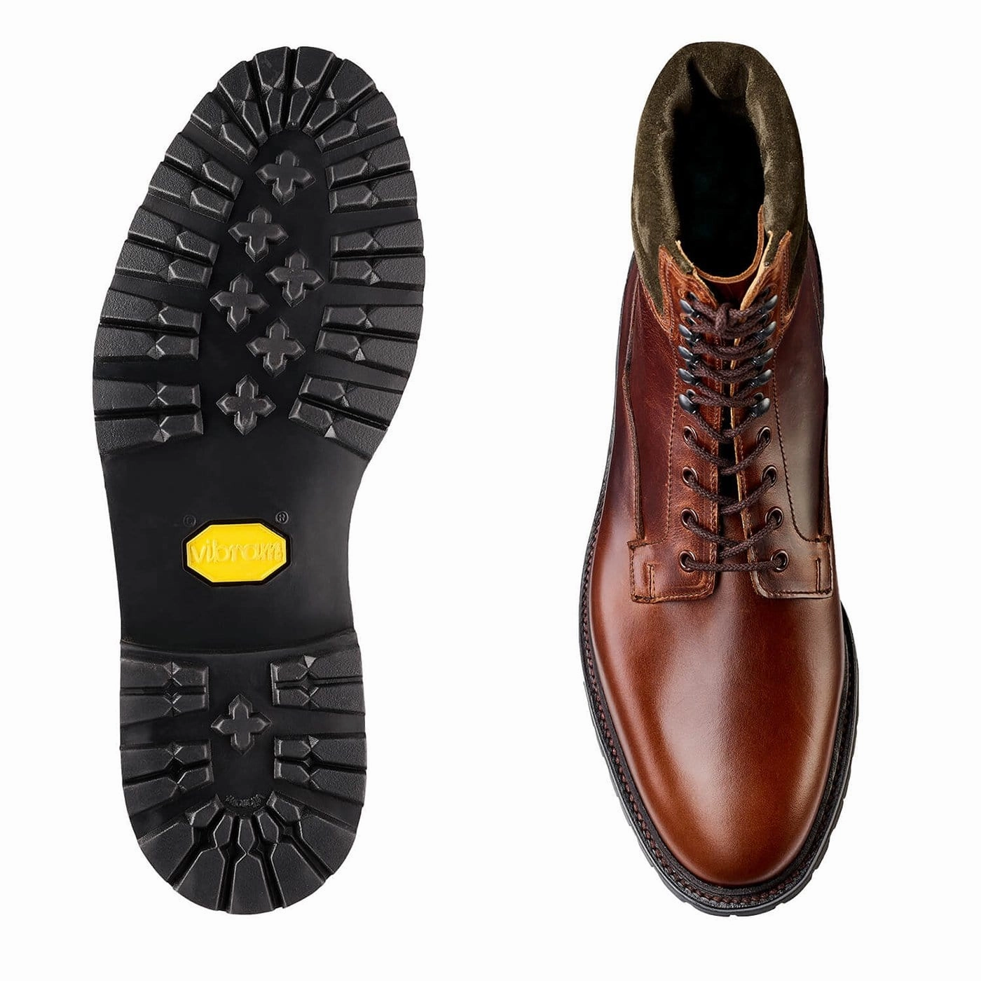 Ranch Wear Ross Chocolate Hurricane Hide & Earth Green Suede Collar