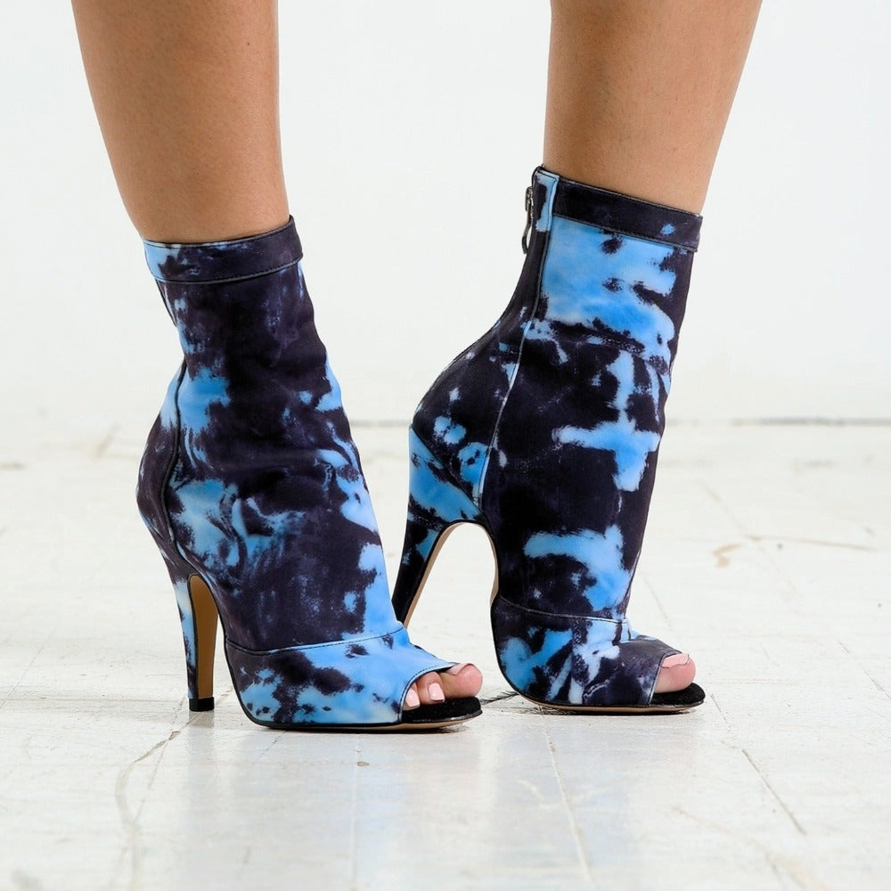 mom style Shabina Tie Dye - Stretch Lycra Sock Dance Booties (Street Sole)