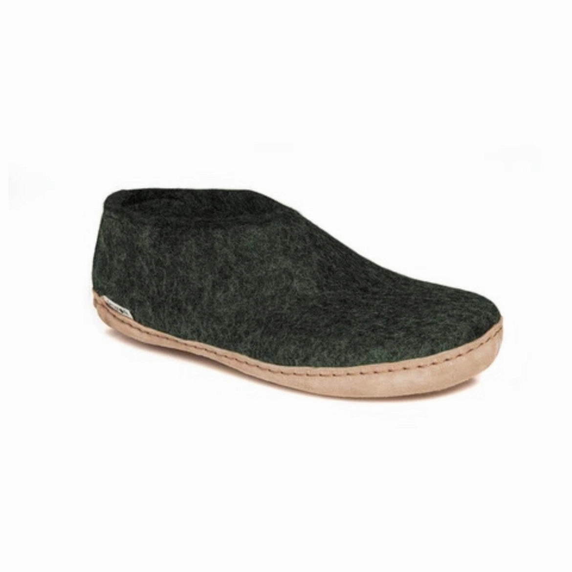 Shoe with Leather Sole - Forest Durable Rubber