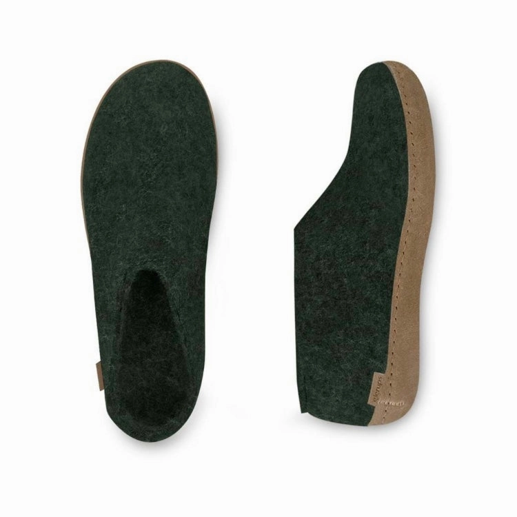 Trendy Style Shoe with Leather Sole - Forest