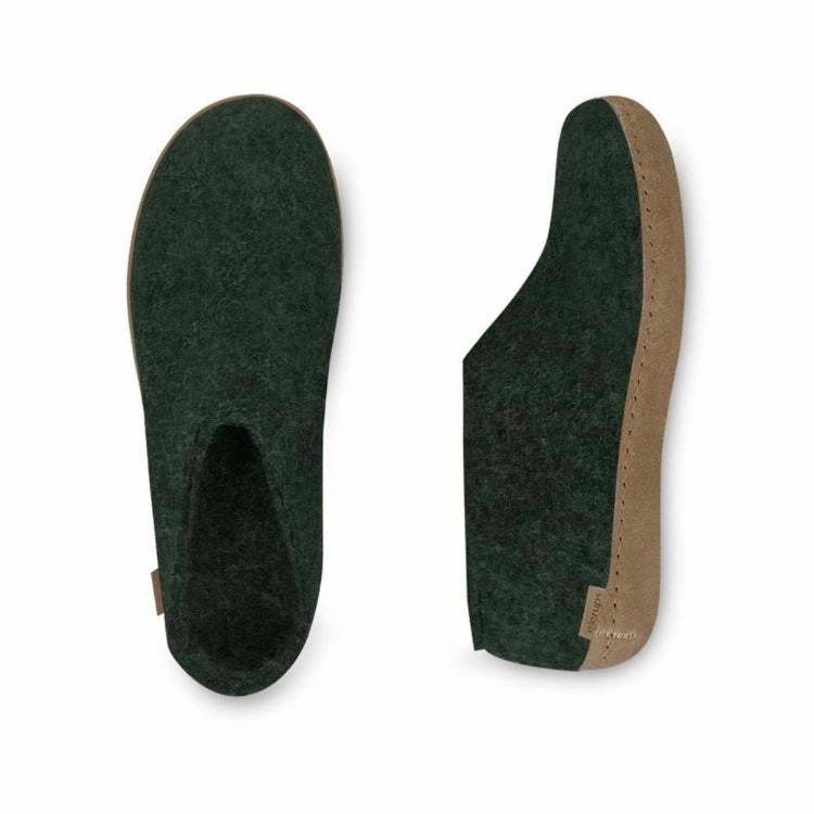 Trendy Style Shoe with Leather Sole - Forest