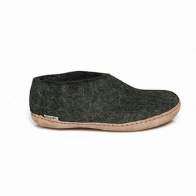 Shoe with Leather Sole - Forest Relaxing Footwear Precision engineering