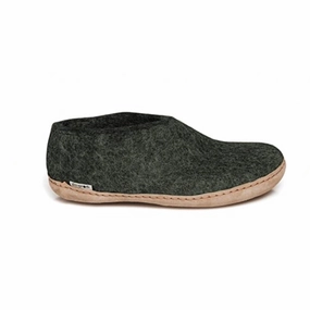 Shoe with Leather Sole - Forest Relaxing Footwear Precision engineering