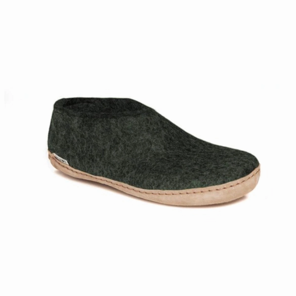 Shoe with Leather Sole - Forest Durable Rubber
