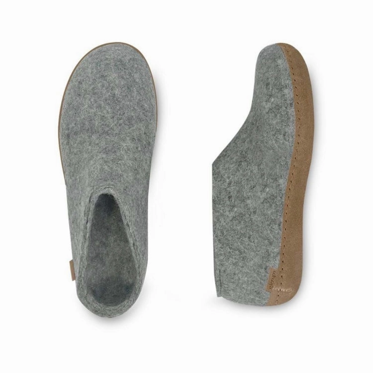Shoe with Leather Sole - Grey Soft Insole