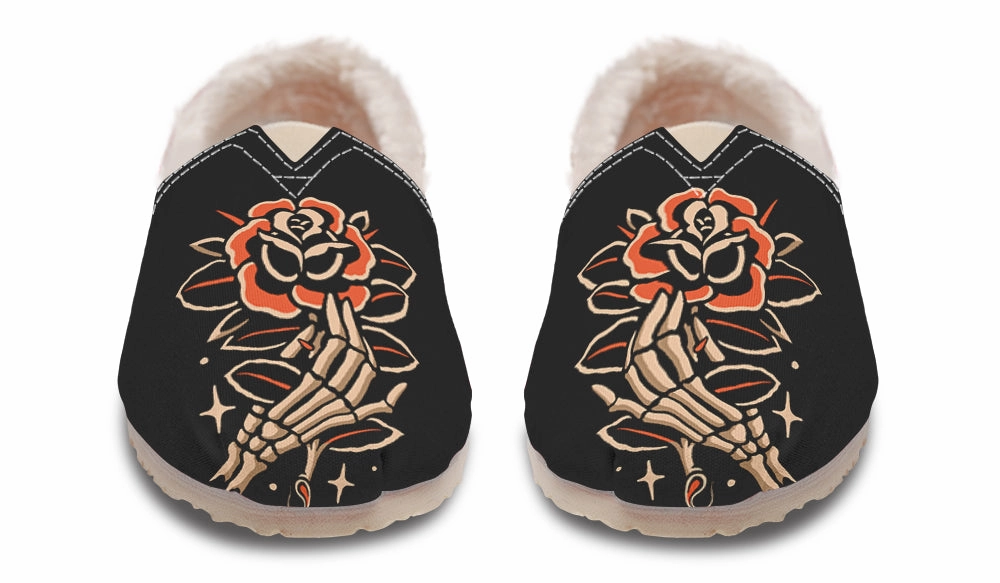 Skeleton Hands Winter Casual Shoes Durable Fabric