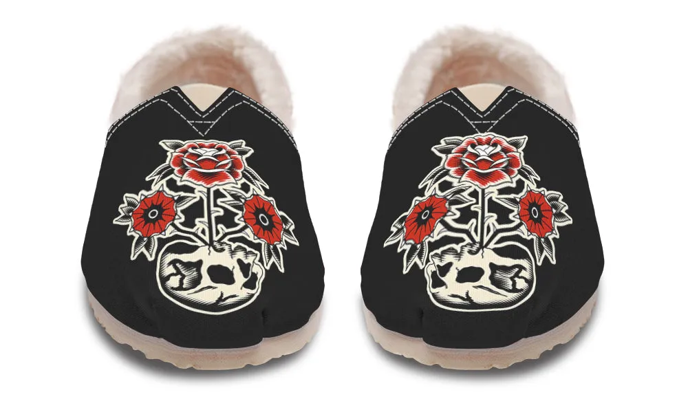 Skull Flowers Winter Casual Shoes High Arch