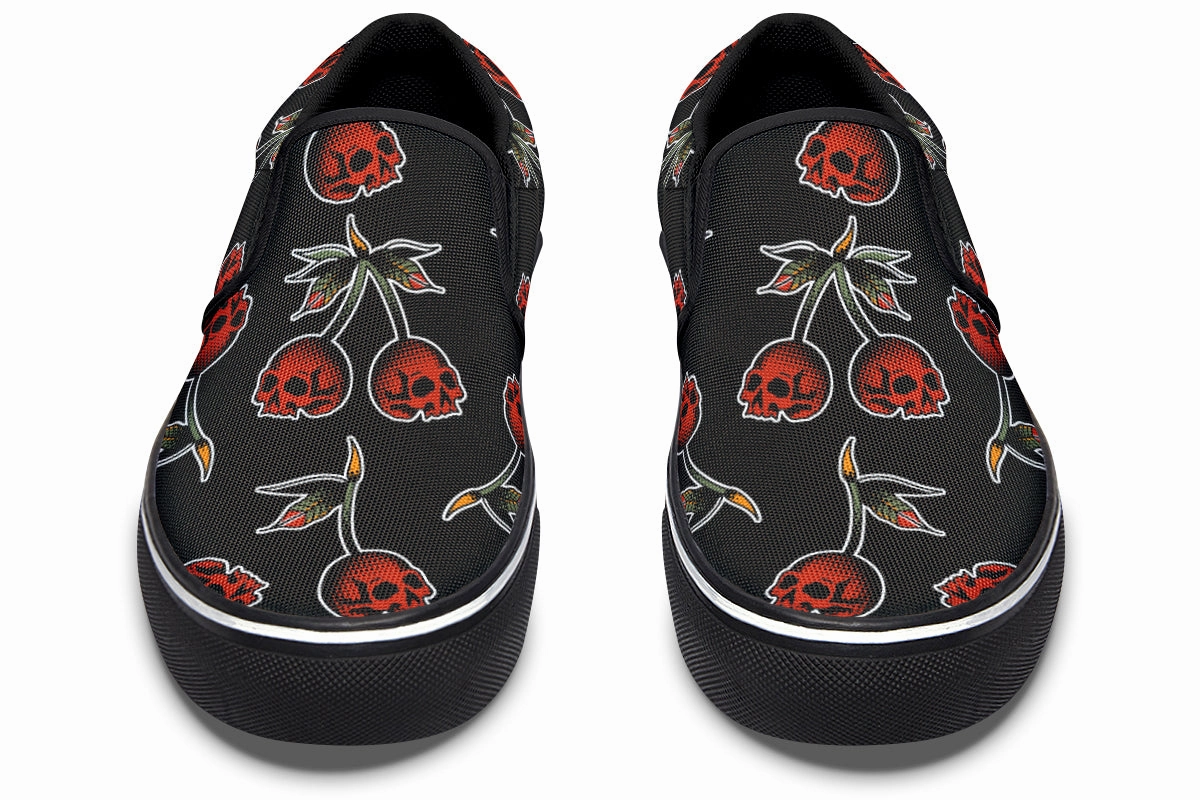 Skull Cherry Slip On Shoes Muscle Aid