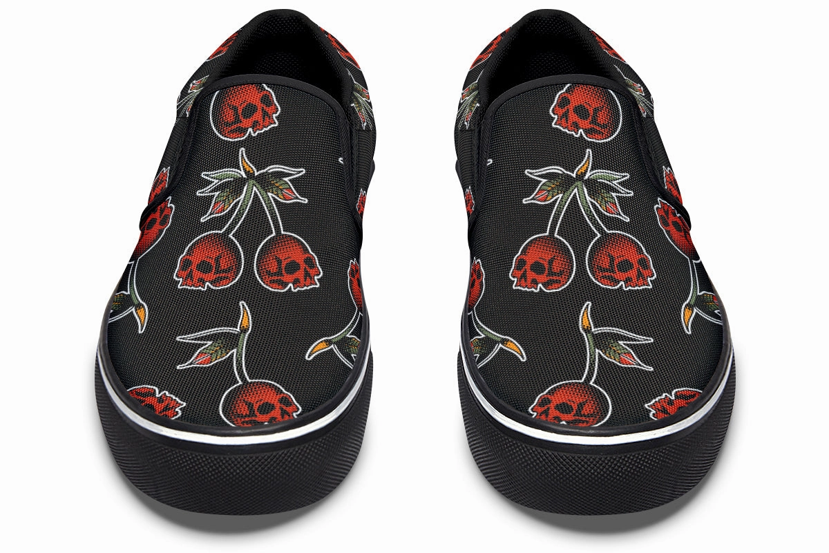 Skull Cherry Slip On Shoes Neutral Base Power Grip