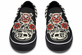Impact Resistance Skull Flowers Slip On Shoes