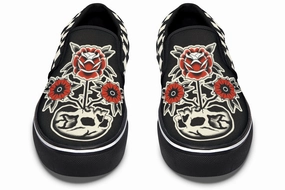 Impact Resistance Skull Flowers Slip On Shoes