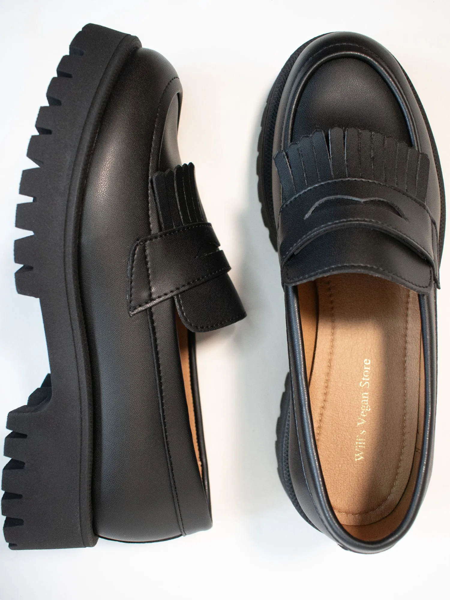Track Sole Fringe Loafers All-Purpose