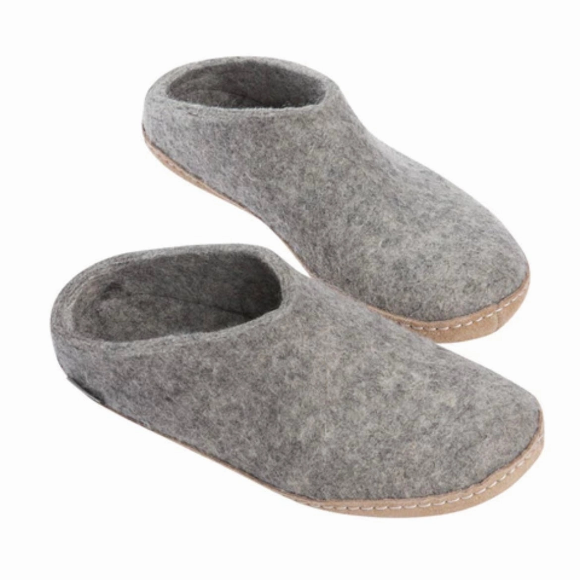 Closed Toe Design Ventilated Upper Slip-on with Leather Sole - Grey