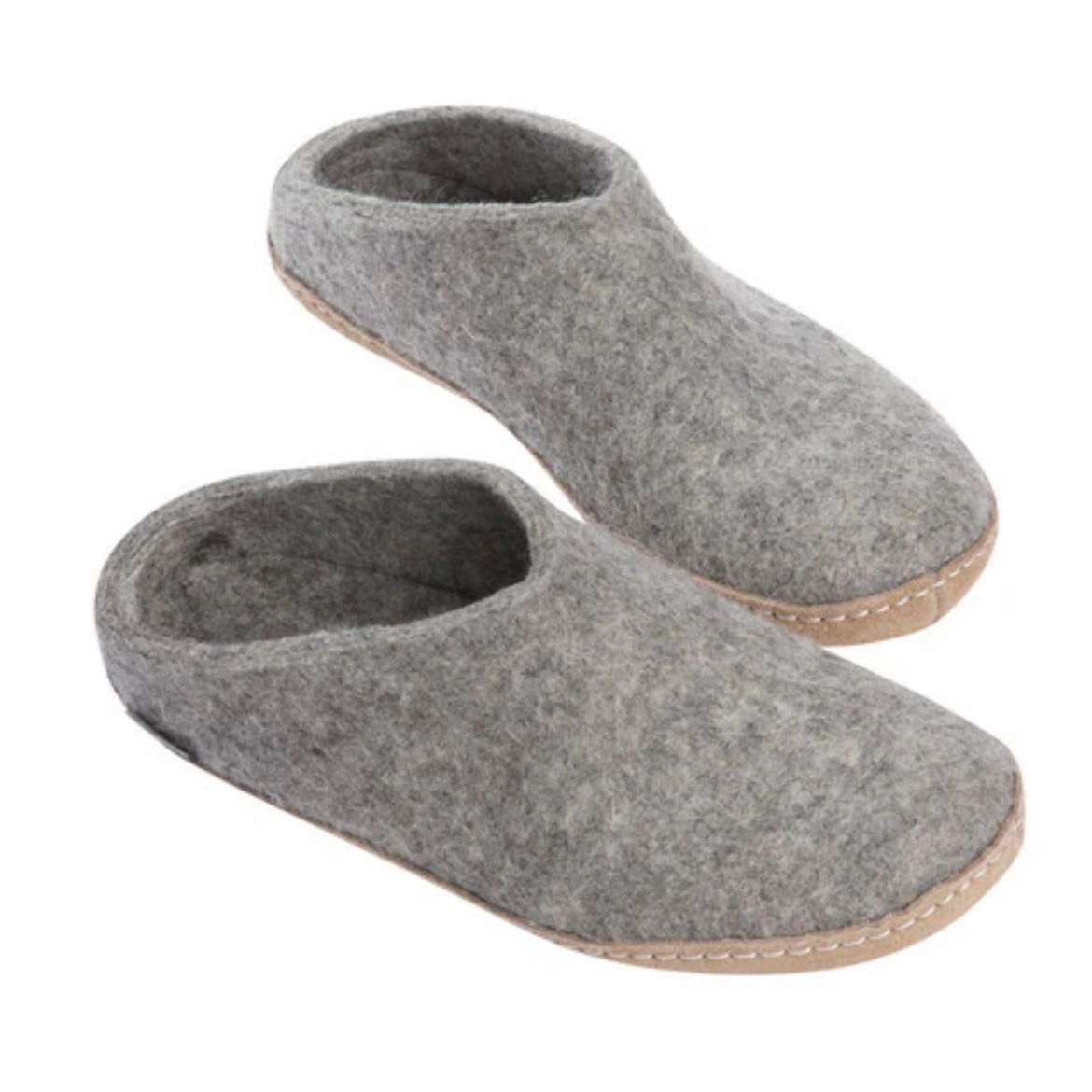 Closed Toe Design Ventilated Upper Slip-on with Leather Sole - Grey