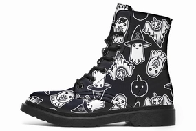 Spooky Ghost Boots Rain Step Mid Top