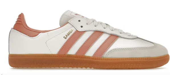 adidas Samba OG White Wonder Clay Gum (Women's) Slip Resistant Modern Commuters Comfort Bend