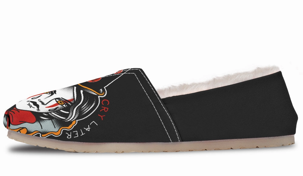 Smile Now Cry Later Winter Casual Shoes Rubber Sole Clean White