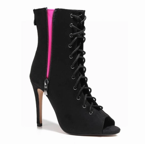 Bold Spark Rude Boy - Vegan By Kiira Harper - Open Toe Lace Up Dance Booties (Street Sole)