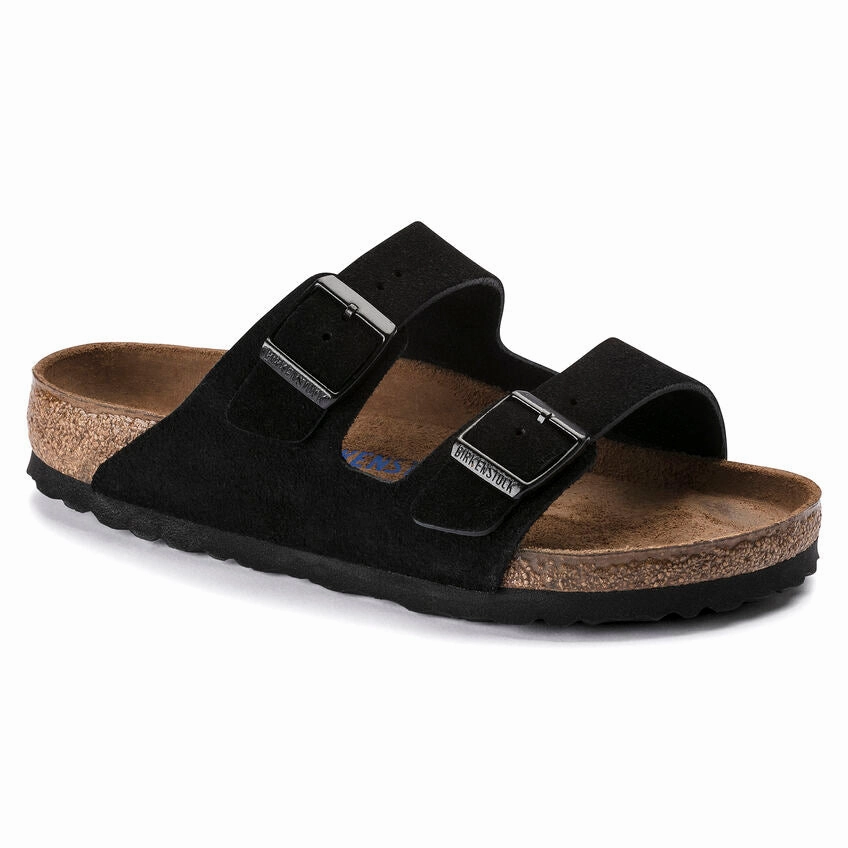 Comfort Walk Shoes ARIZONA SOFT FOOTBED SUEDE LEATHER BLACK
