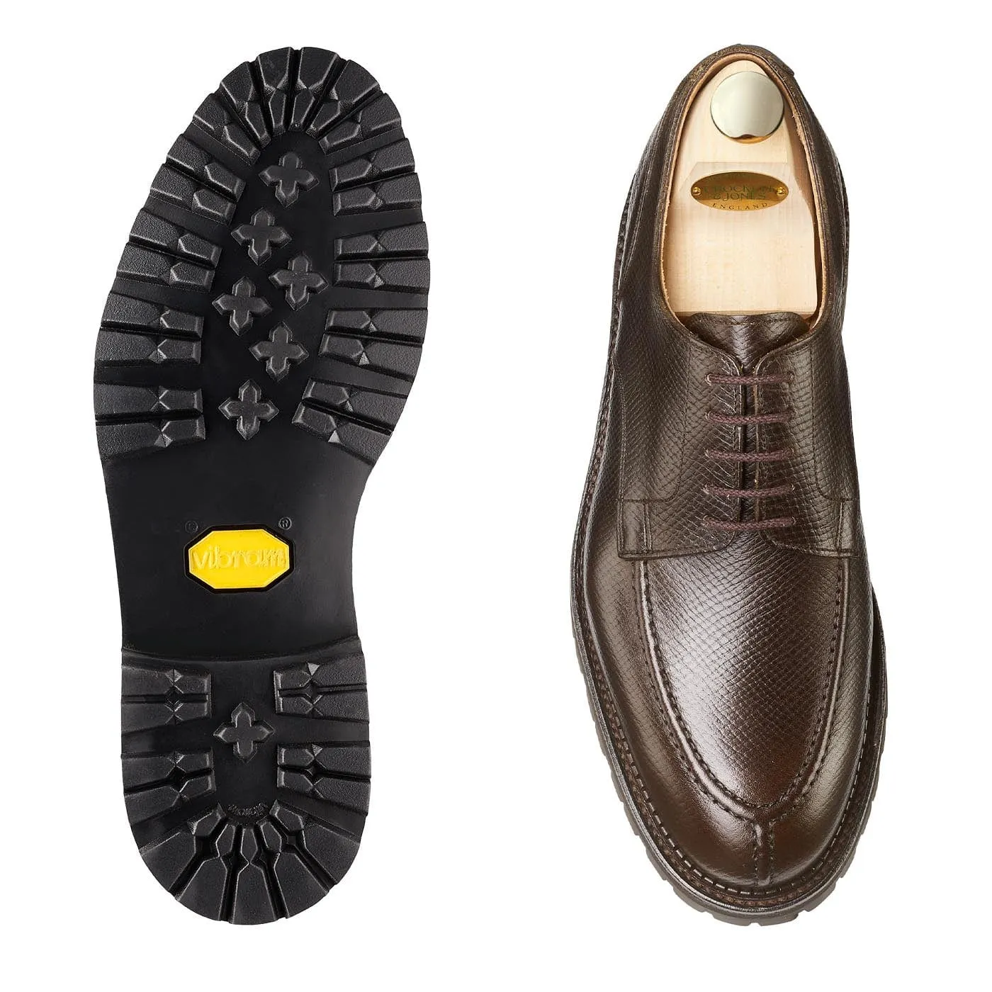 Denver Dark Brown Hatch Grain Suede Grain Mono Look