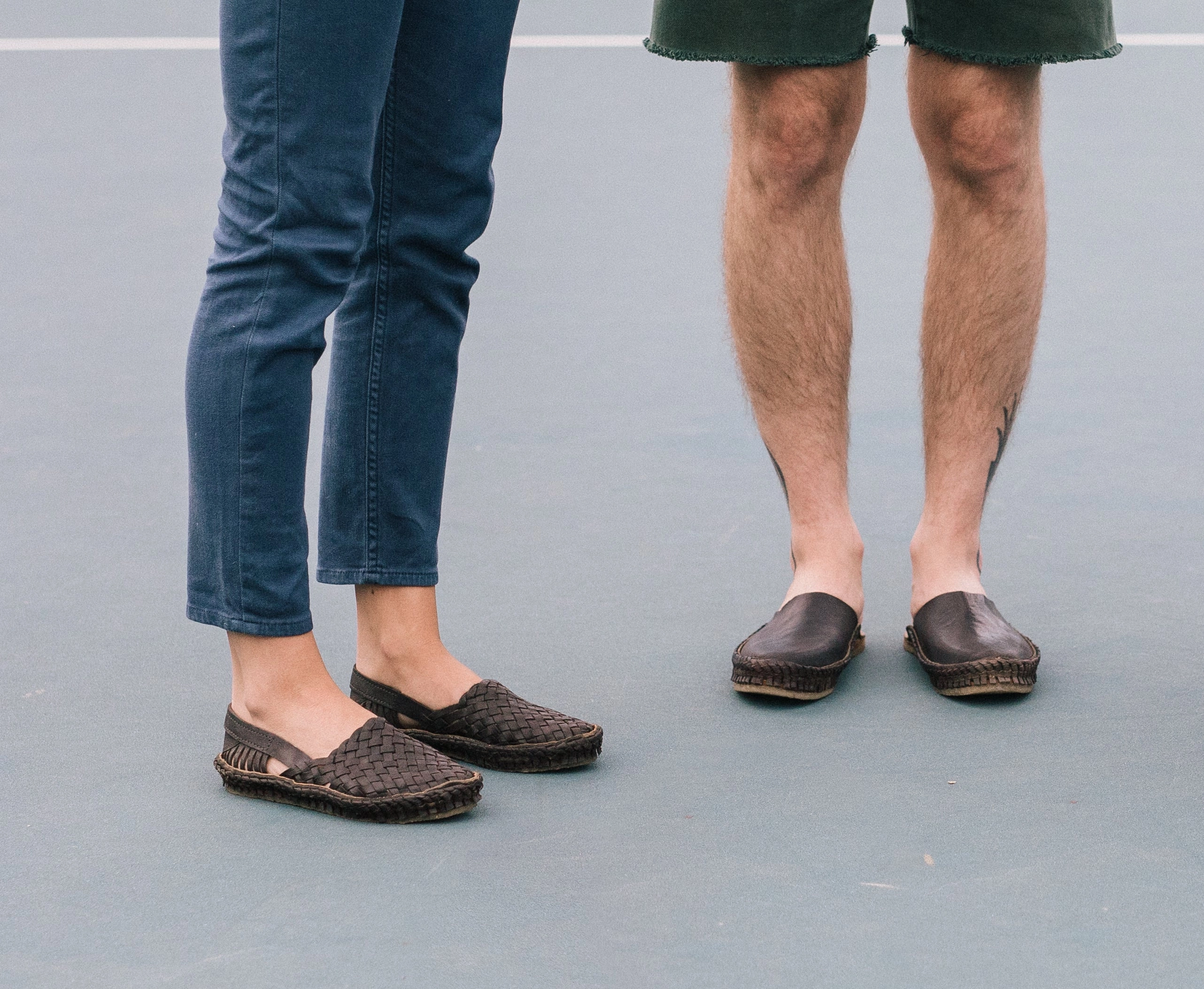 Ballet-Inspired Footwear Pointed Toe Woven Flat in Charcoal