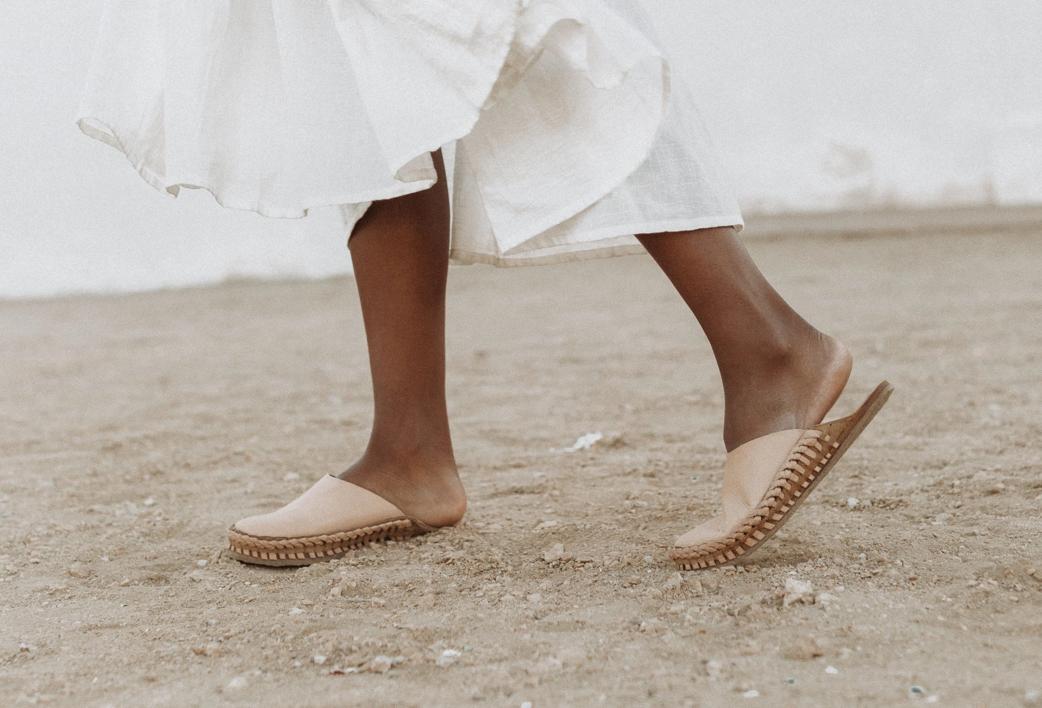 Soft Solid Slide in Bone Instant Footwear Fit