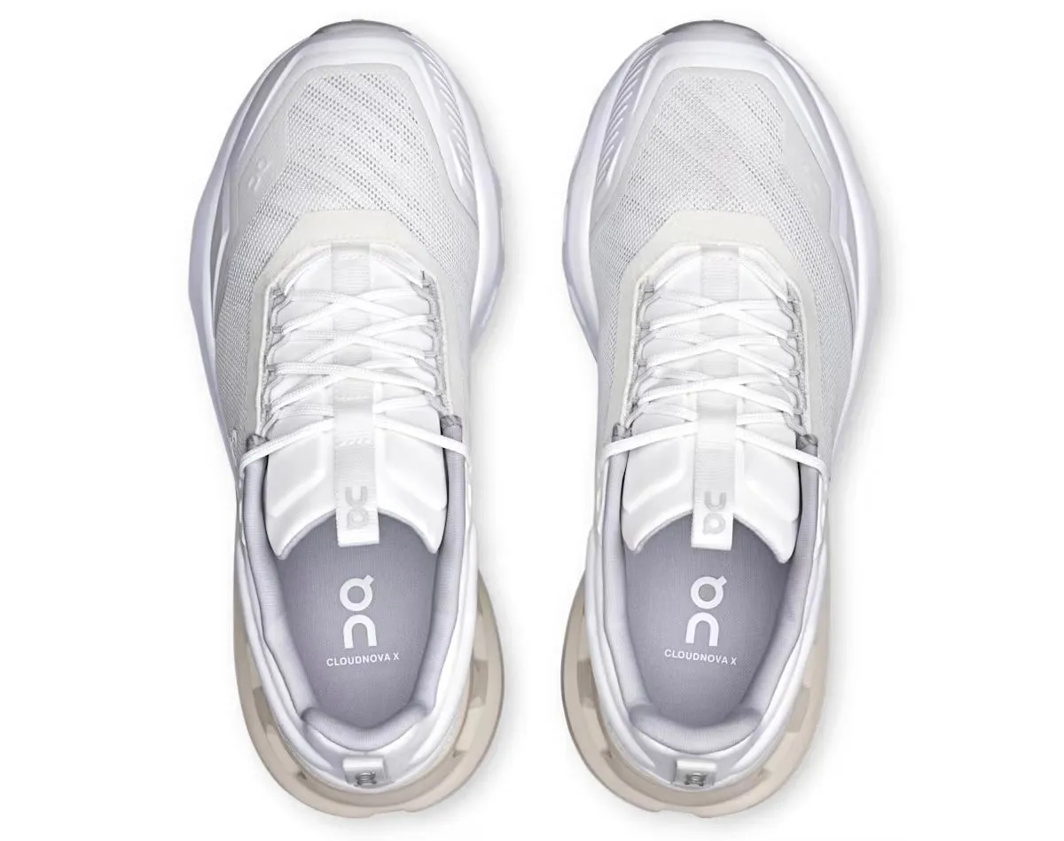 On Cloudnova X White Glacier (Women's) Storm Proof Stretchable Material