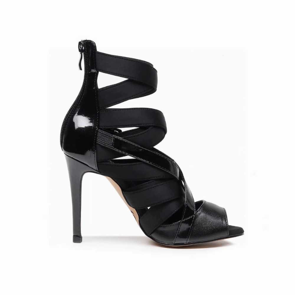 Stay Strapped - By Nicole Kirkland - Patent and Lycra Strappy Latin Dance Shoes (Street Sole) Spring Spark