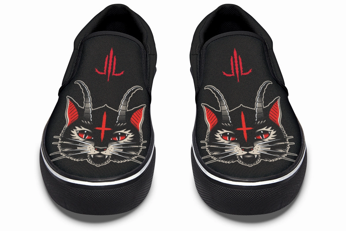 Breathable shape fit Demon Cat Slip On Shoes