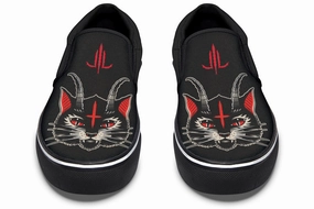 Demon Cat Slip On Shoes Wool Warm Anti Bacterial