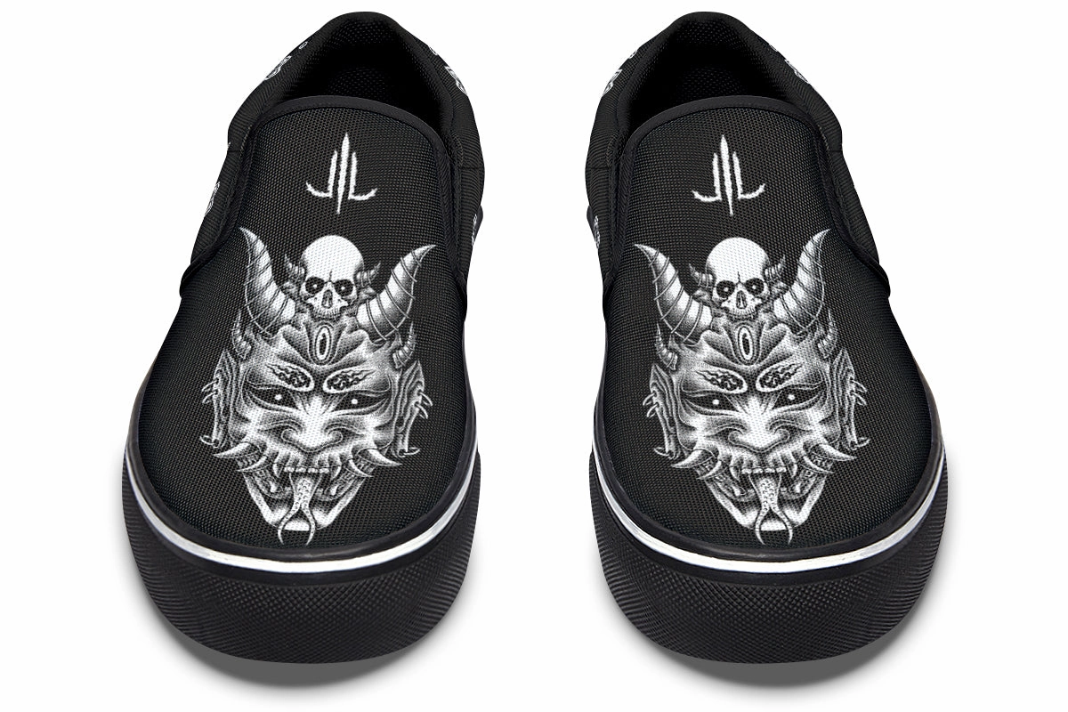 Hannya Mask Slip On Shoes Daily Comfort Lightweight Design