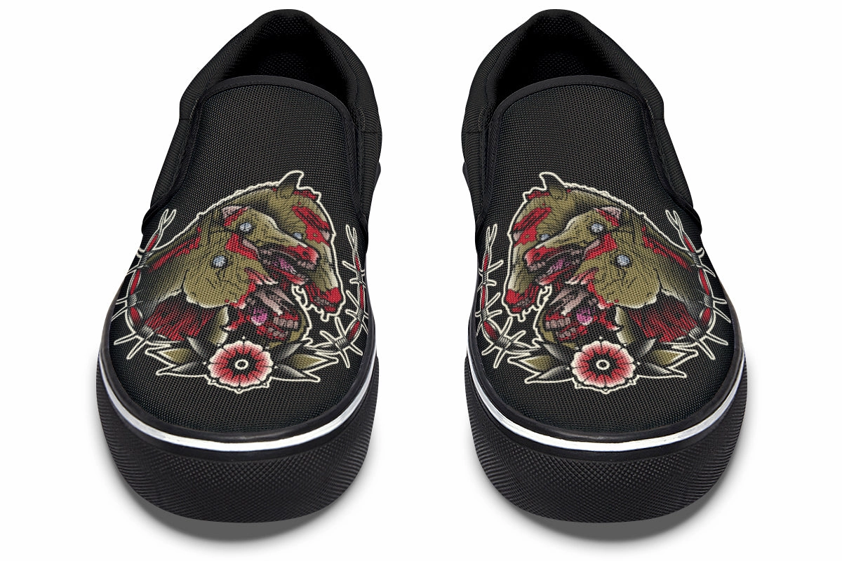 Fight Mode Undead Pharaoh's Horses Slip On Shoes