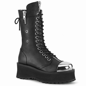 GRAVEDIGGER-14 Black Vegan Leather Waterproof Function