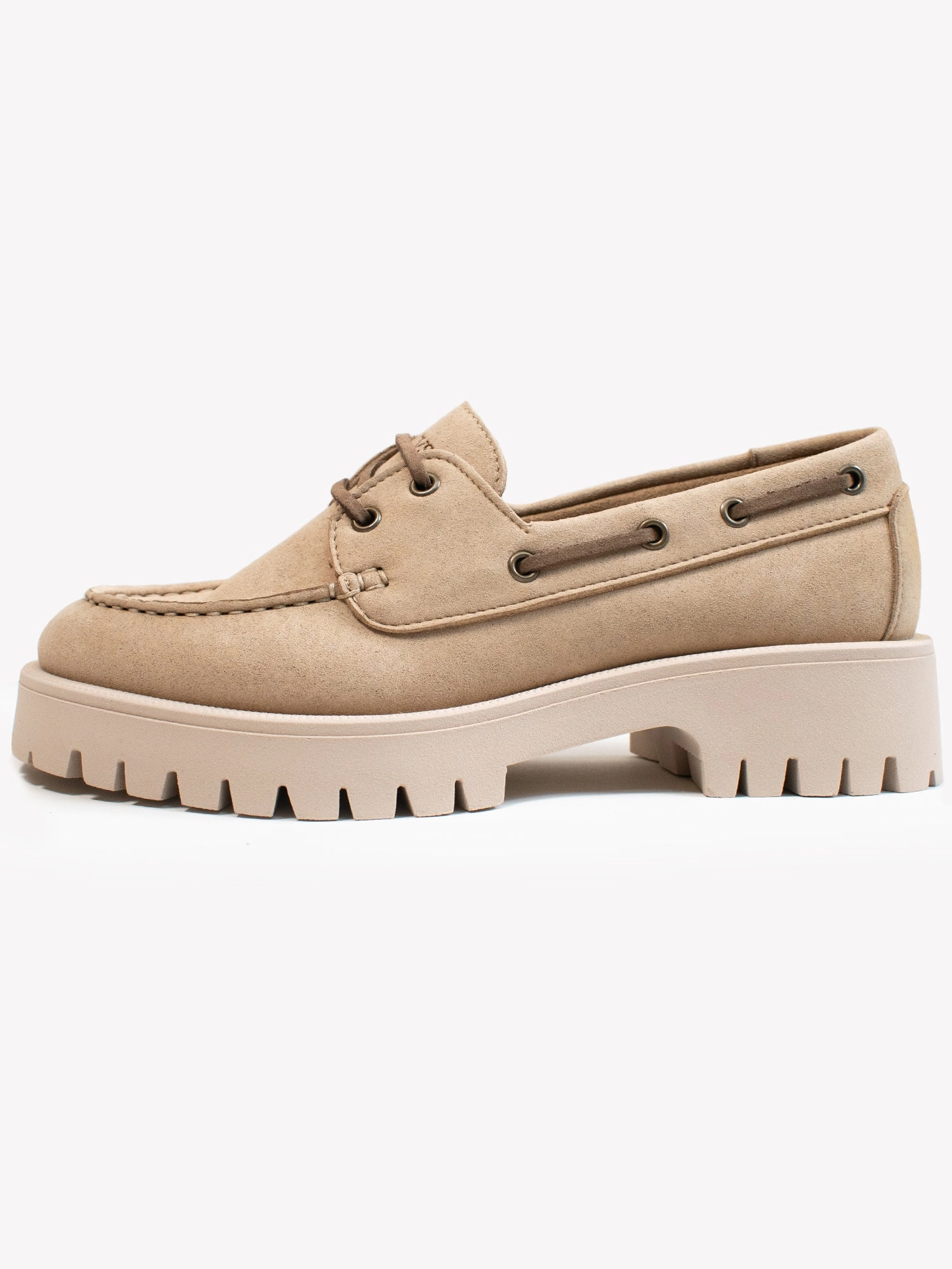 Track Sole Vegan Suede Loafers Dual Tone