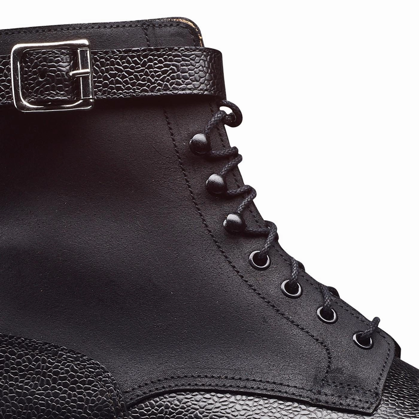 Aldershot Black Scotch Grain & Black Rough-Out Suede Fast Step