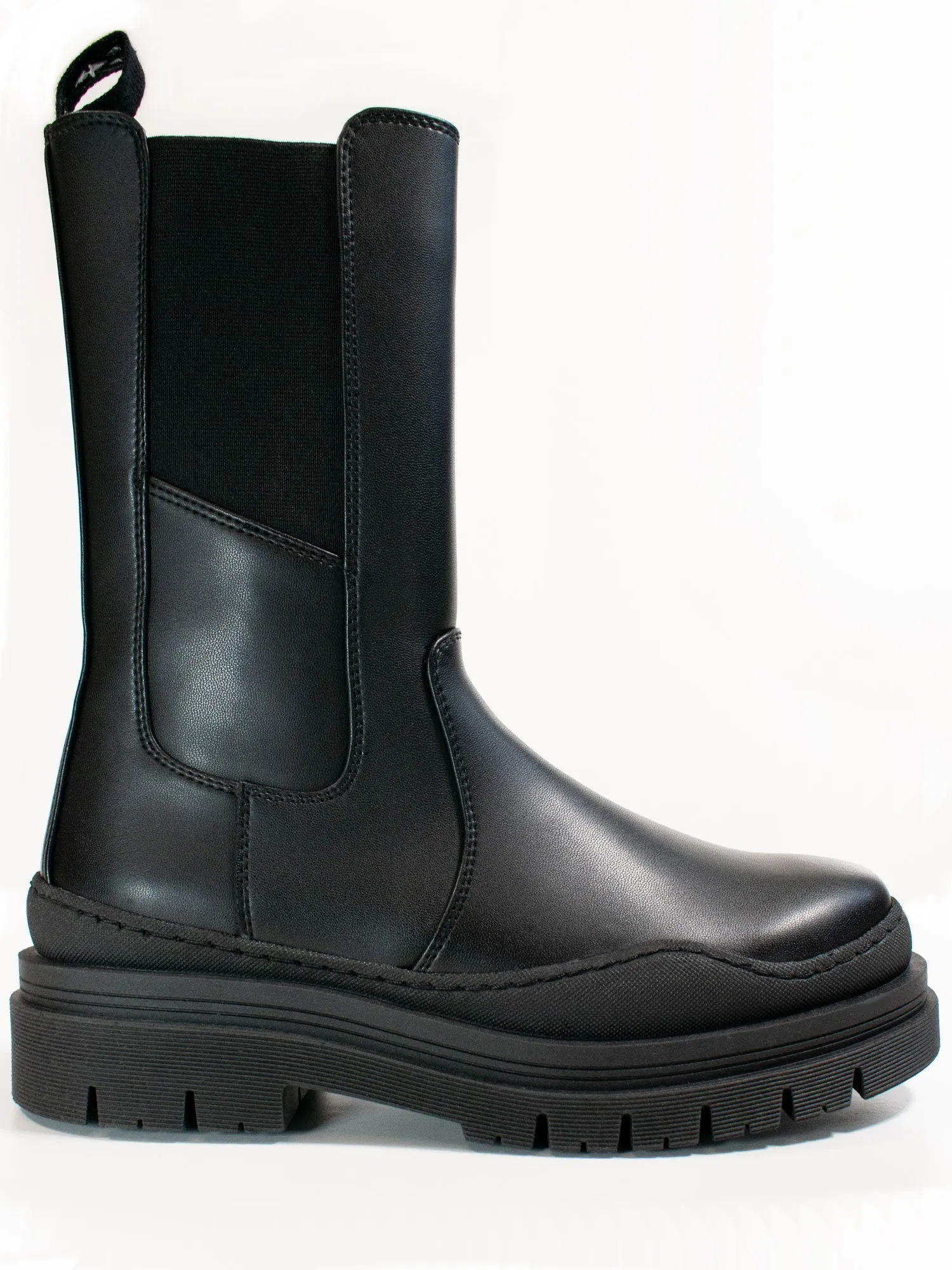 Breathable Upper Functional And Fashionable Track Sole Chelsea Mid-Height Boots